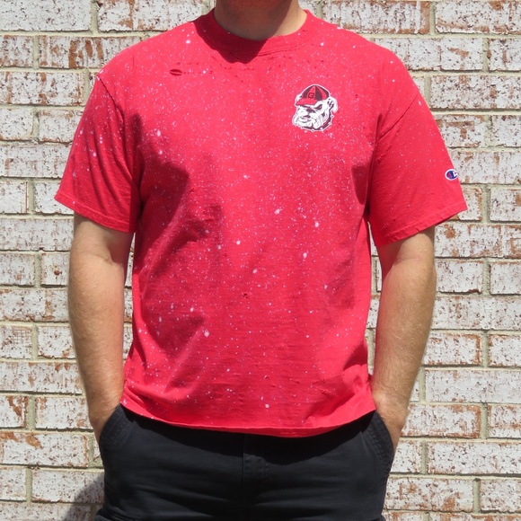 Georgia Bulldogs Champion Custom Bleach Tee sz XL - Picture 2 of 5